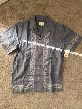 Lucky Brand Short-Sleeve Embroidered Button-Down Shirt